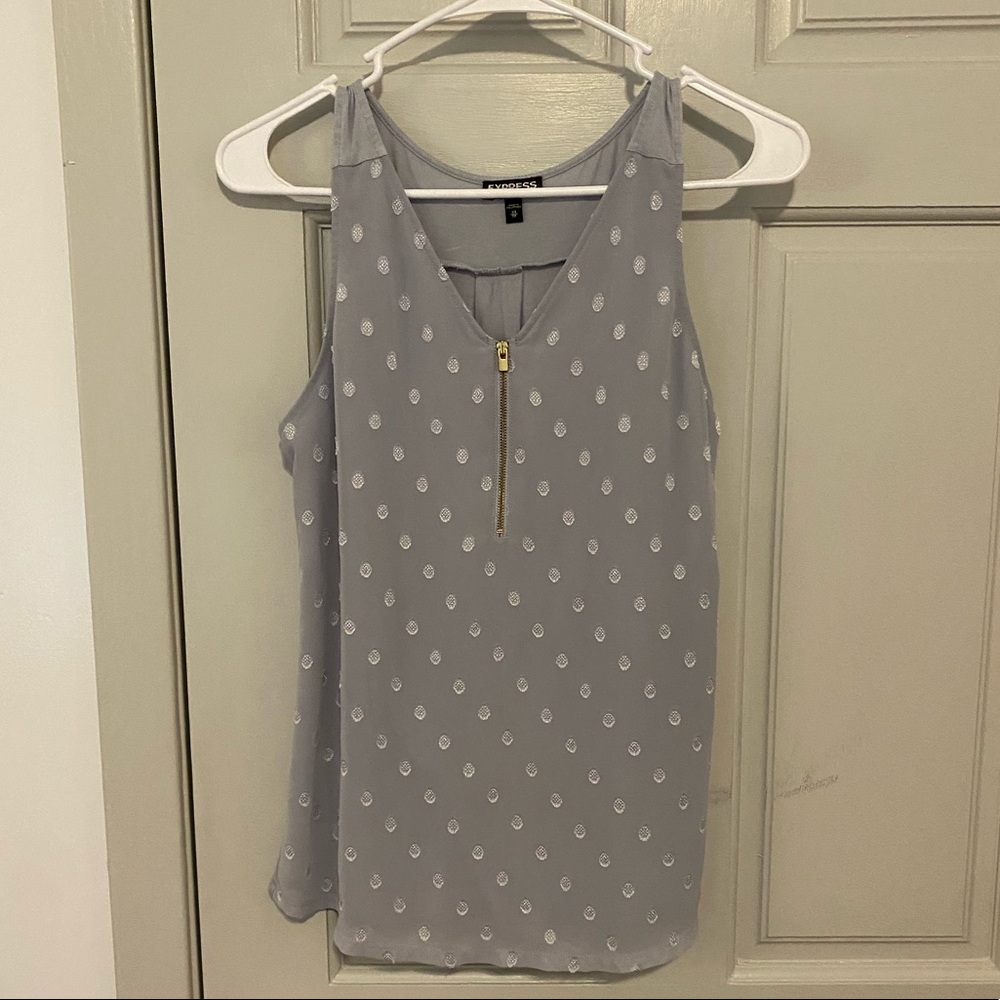 Women’s EXPRESS front zip gray top xs